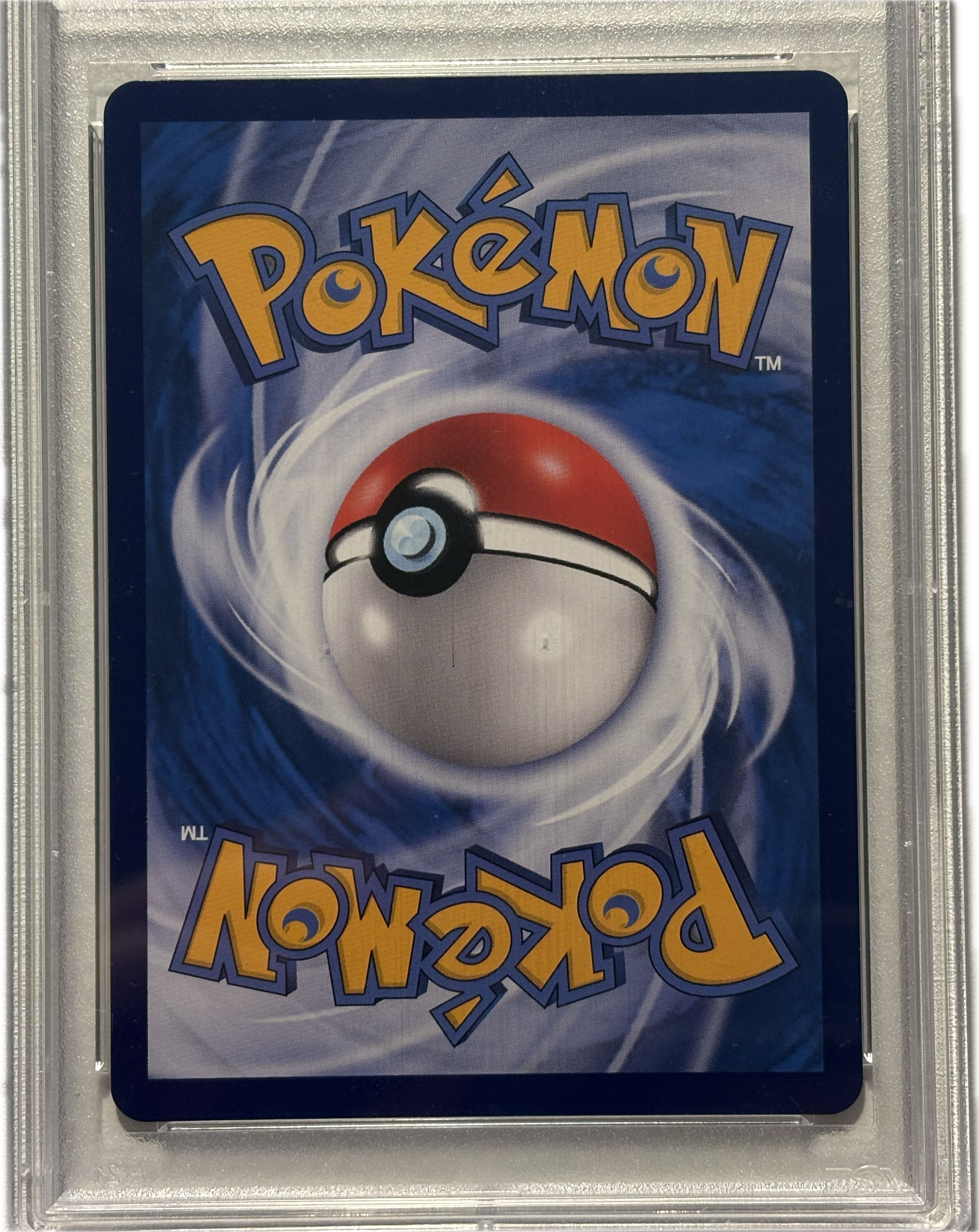 Pokémon trading card with a Poké Ball design on a blue background