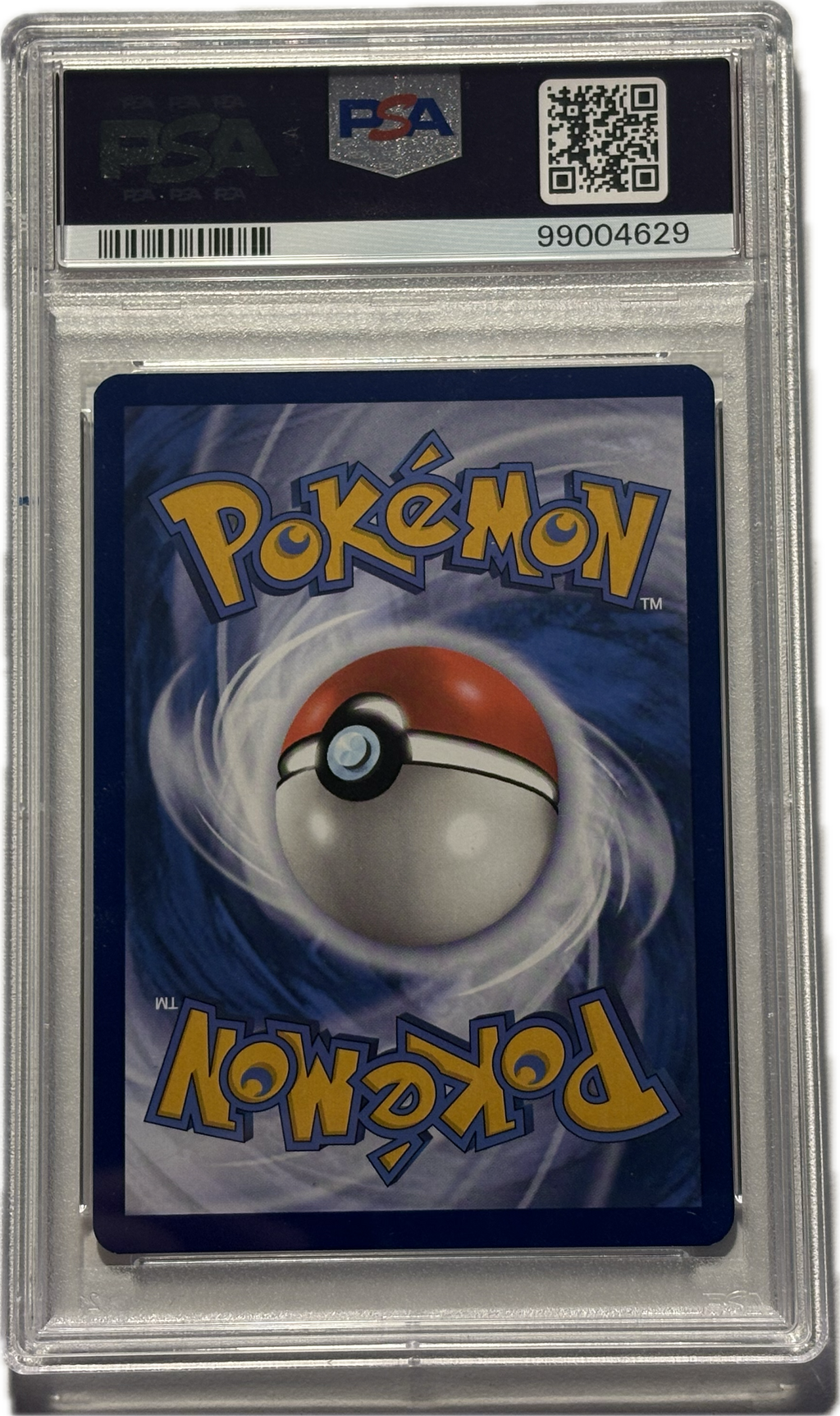 Pokémon trading card in a protective case with a visible PSA logo.